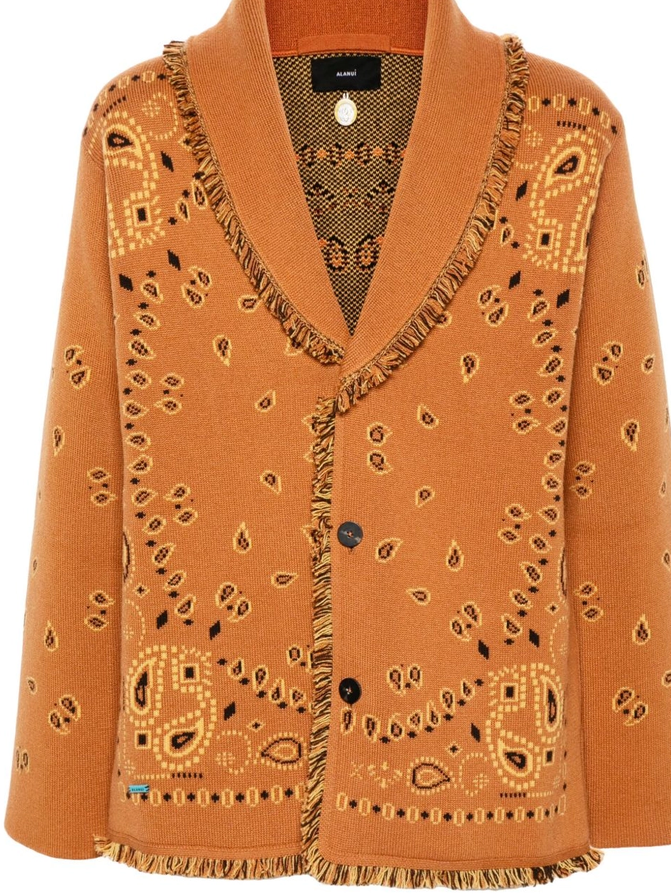 Cheap Alanui Women cashmere cardigan bandana-jacquard 0729